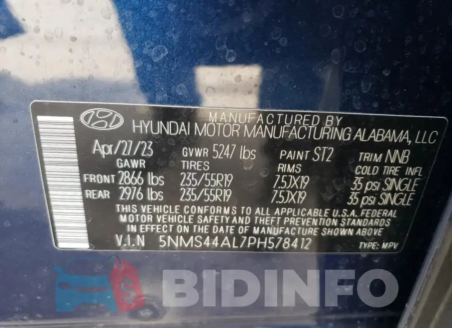 5NMS44AL7PH578412 Photo# 12