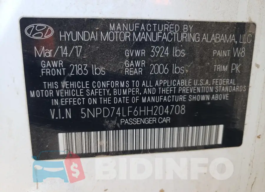 5NPD74LF6HH204708 Photo# 12