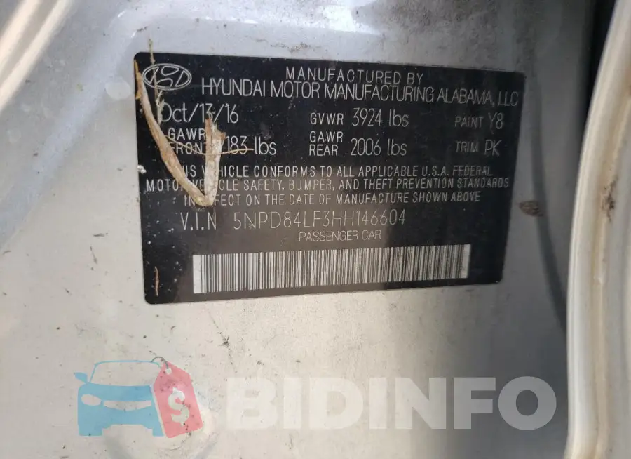 5NPD84LF3HH146604 Photo# 12