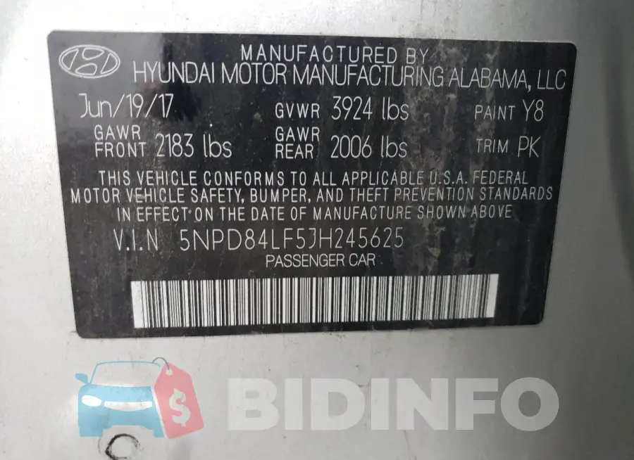 5NPD84LF5JH245625 Photo# 12