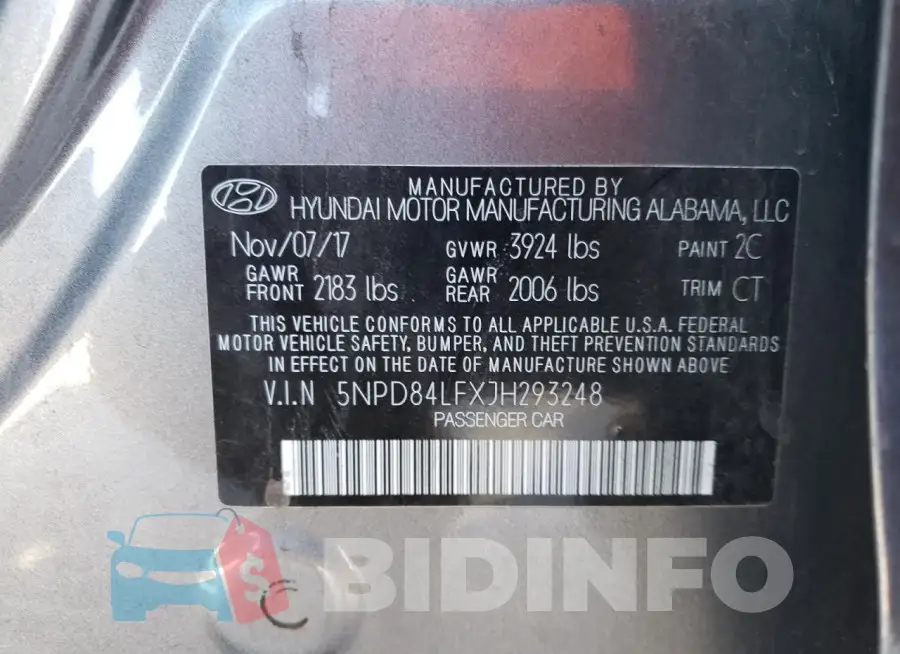 5NPD84LFXJH293248 Photo# 12