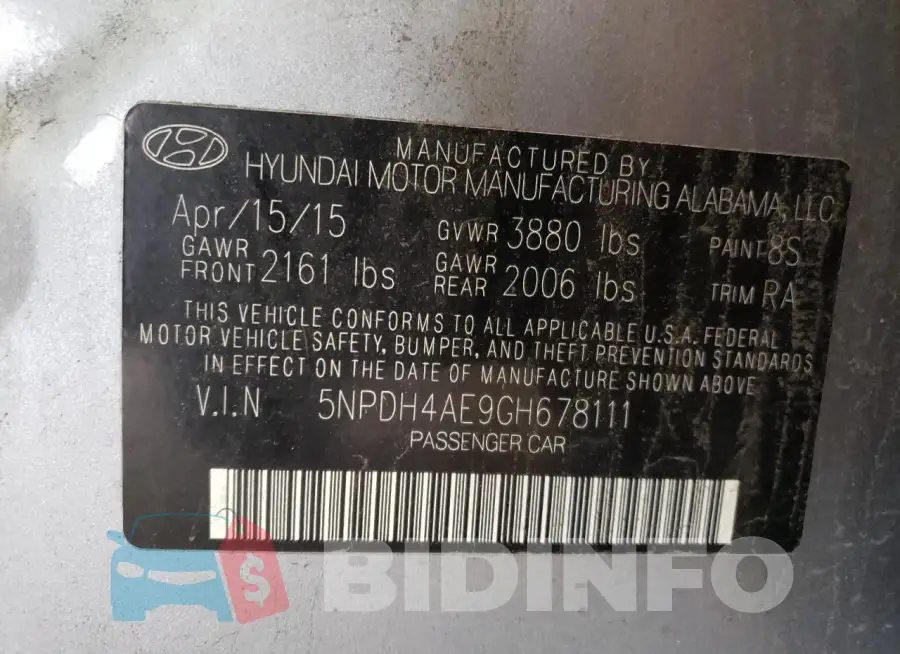 5NPDH4AE9GH678111 Photo# 12