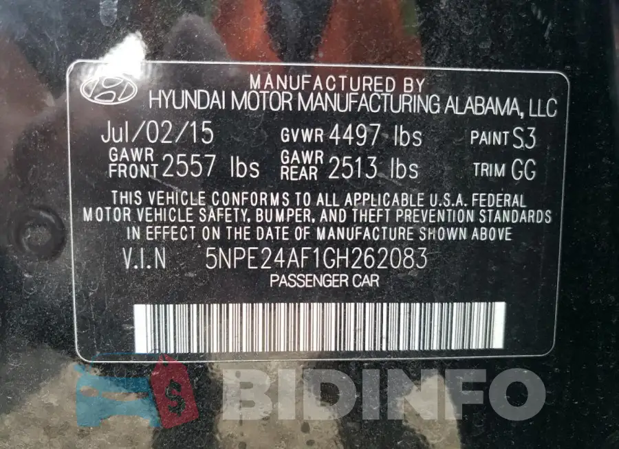 5NPE24AF1GH262083 Photo# 12