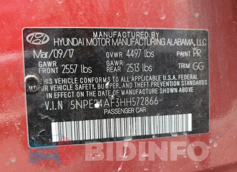 5NPE24AF3HH572866 Photo# 12