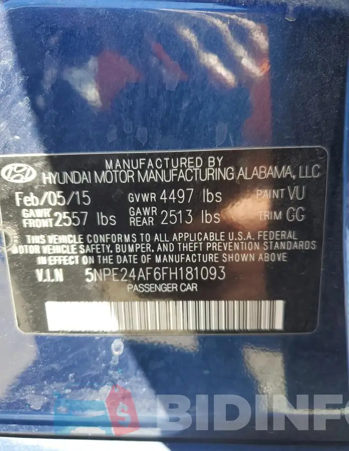 5NPE24AF6FH181093 Photo# 12