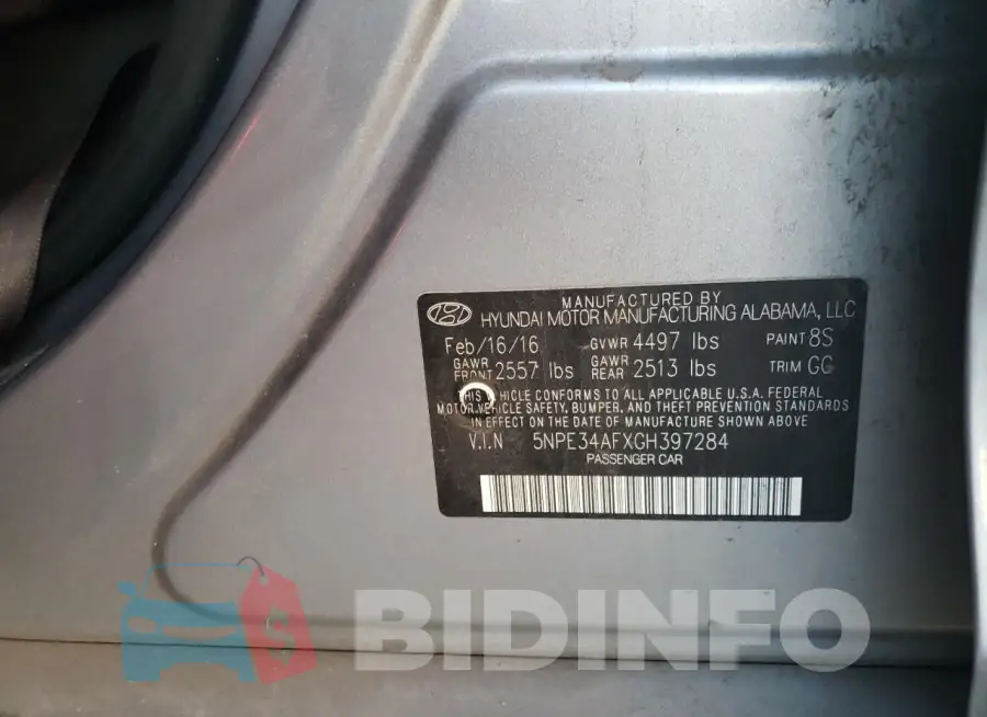 5NPE34AFXGH397284 Photo# 12