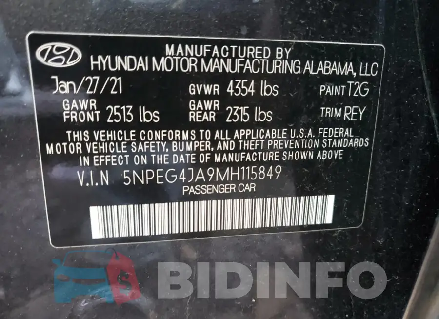 5NPEG4JA9MH115849 Photo# 12