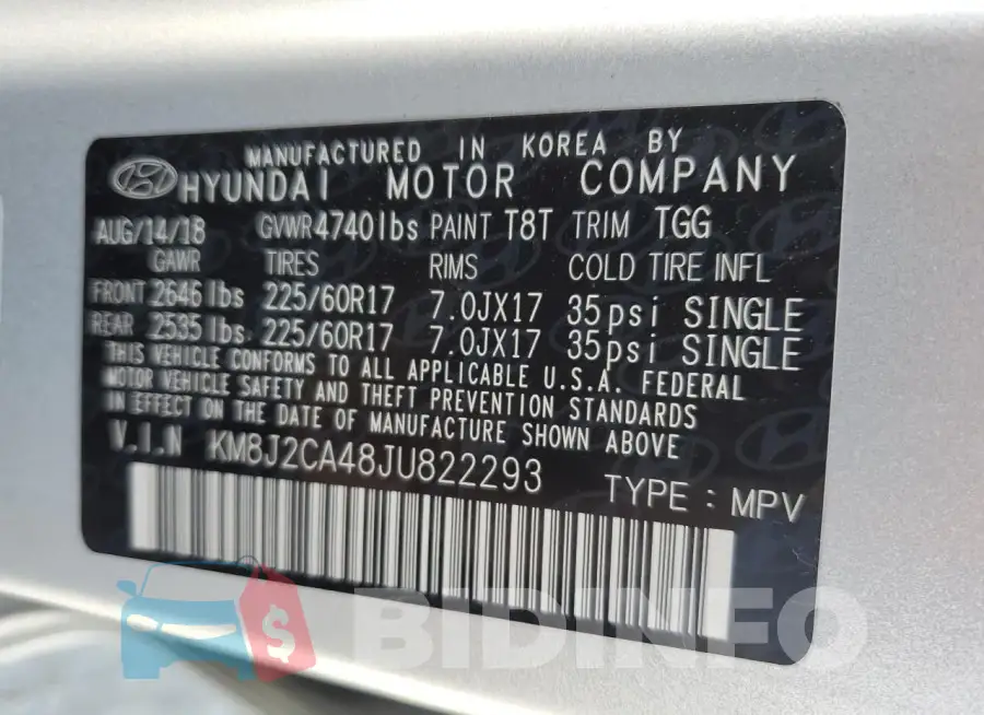 KM8J2CA48JU822293 Photo# 13
