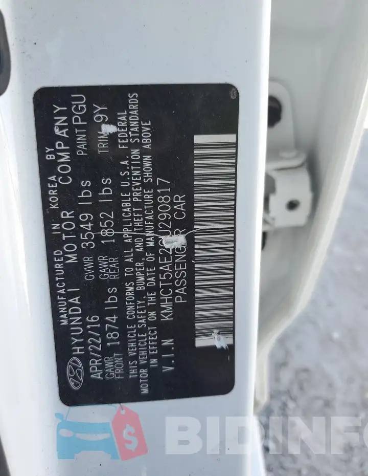 KMHCT5AE2GU290817 Photo# 12