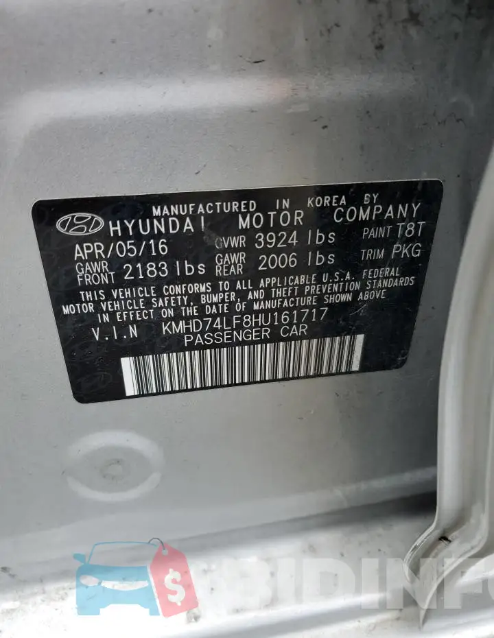 KMHD74LF8HU161717 Photo# 12