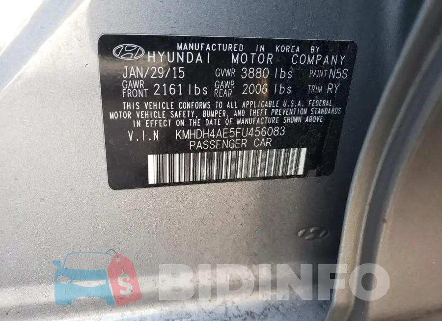 KMHDH4AE5FU456083 Photo# 12