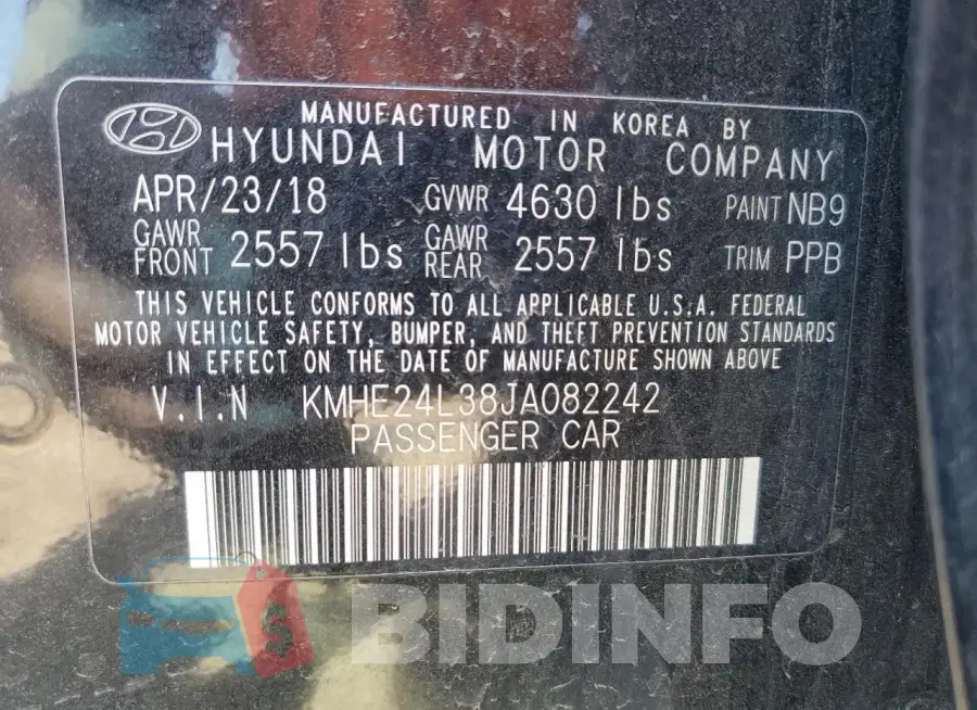 KMHE24L38JA082242 Photo# 13