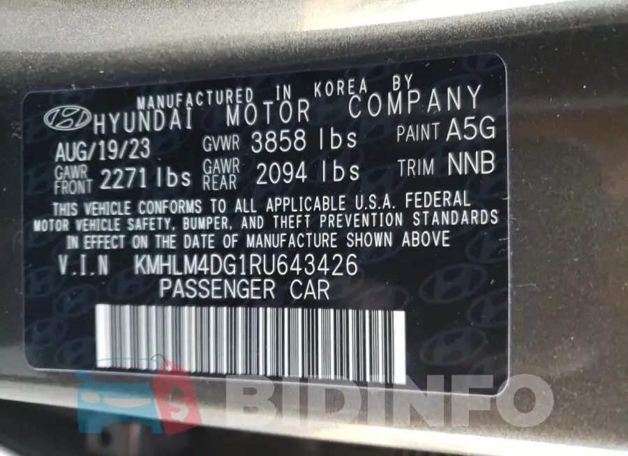 KMHLM4DG1RU643426 Photo# 12