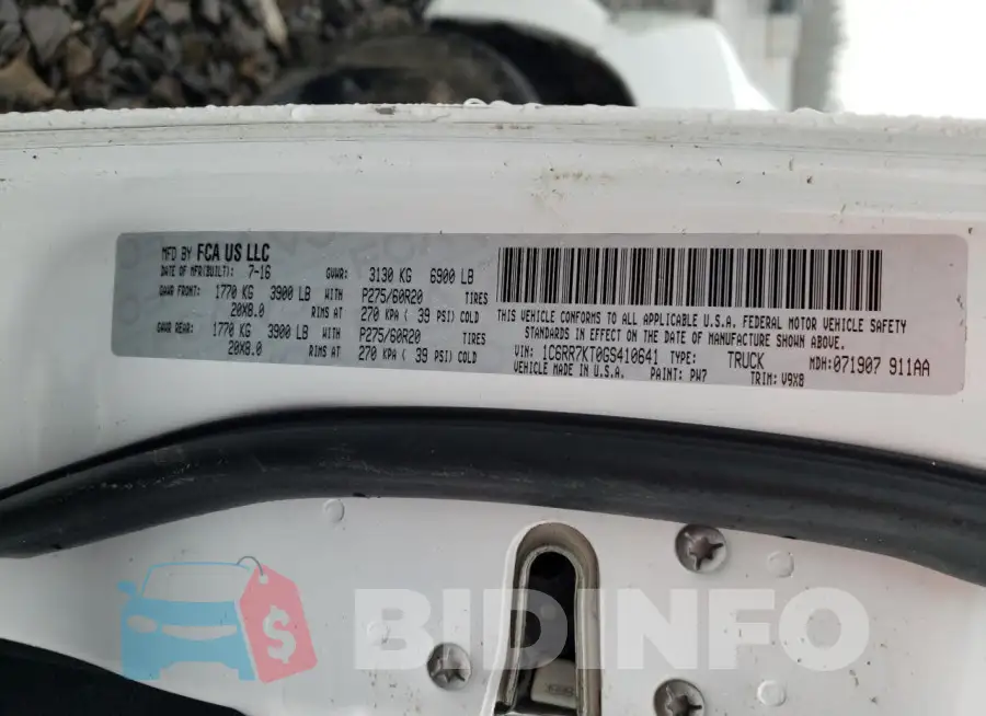 1C6RR7KT0GS410641 Photo# 12