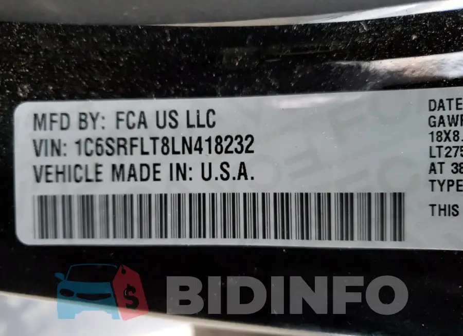 1C6SRFLT8LN418232 Photo# 12