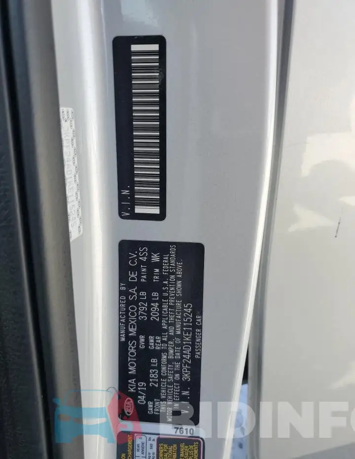 3KPF24AD1KE115245 Photo# 13