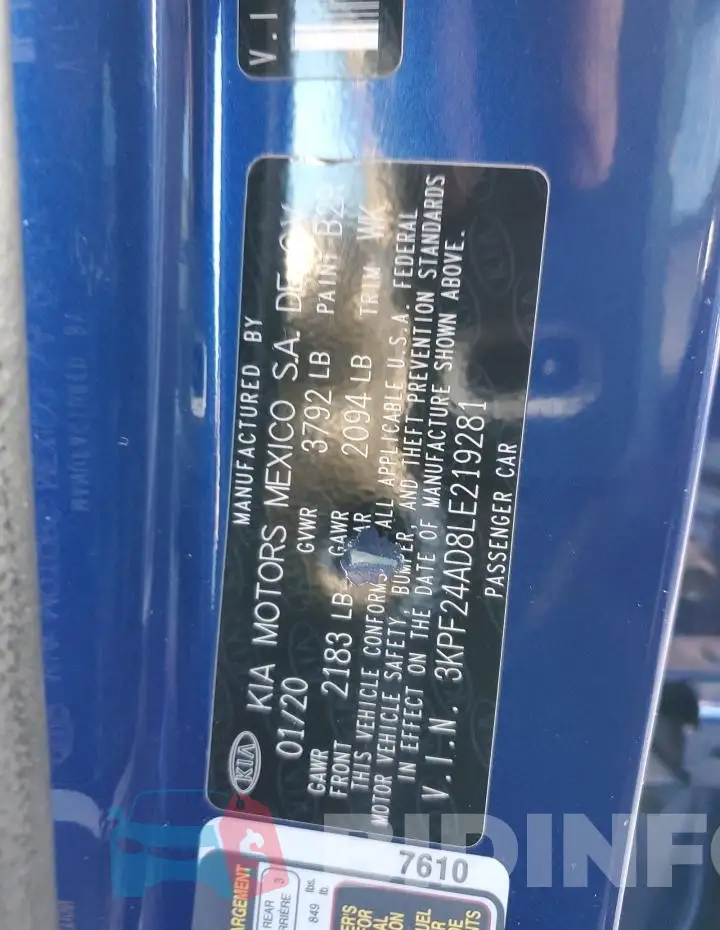 3KPF24AD8LE219281 Photo# 12