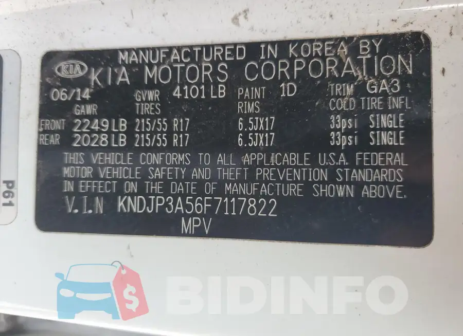 KNDJP3A56F7117822 Photo# 12