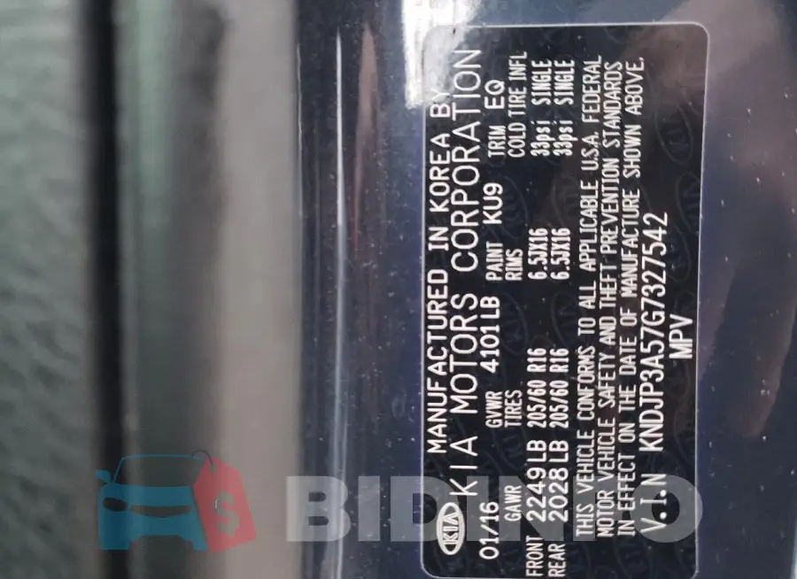 KNDJP3A57G7327542 Photo# 12