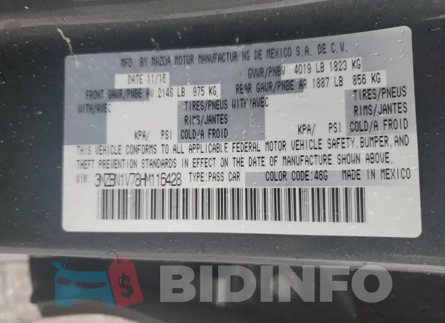 3MZBN1V78HM116428 Photo# 12
