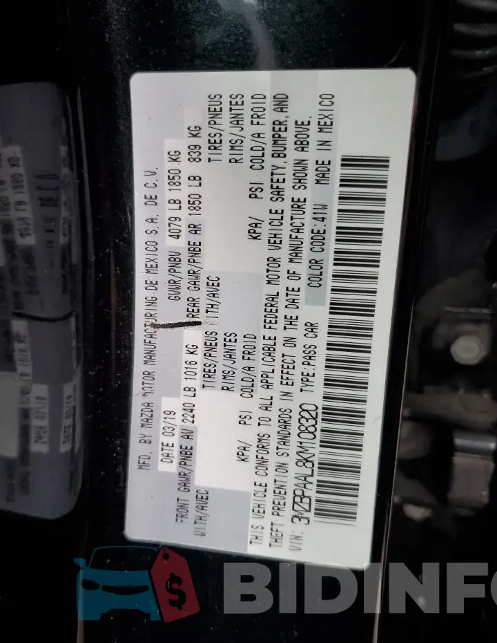 3MZBPAAL8KM108320 Photo# 12