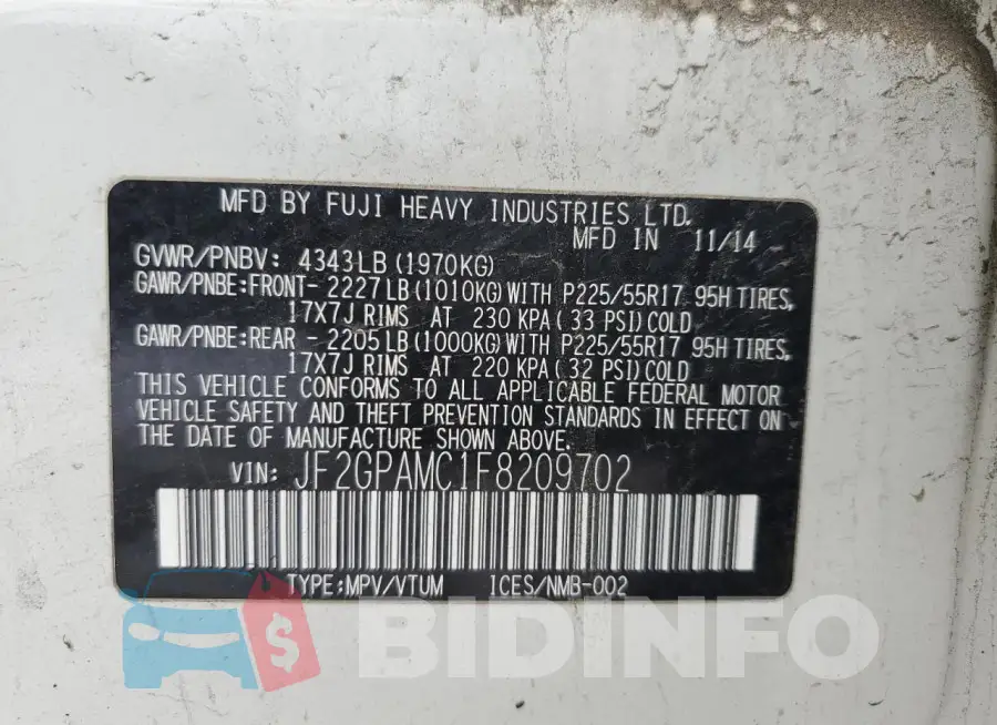 JF2GPAMC1F8209702 Photo# 12