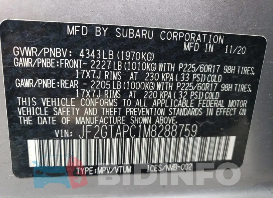 JF2GTAPC1M8288759 Photo# 13