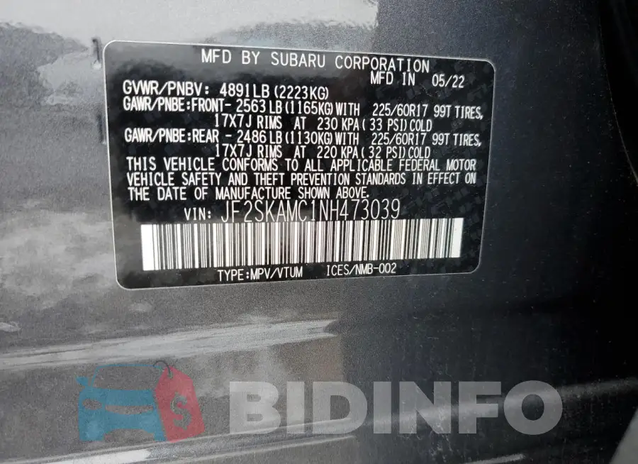 JF2SKAMC1NH473039 Photo# 12
