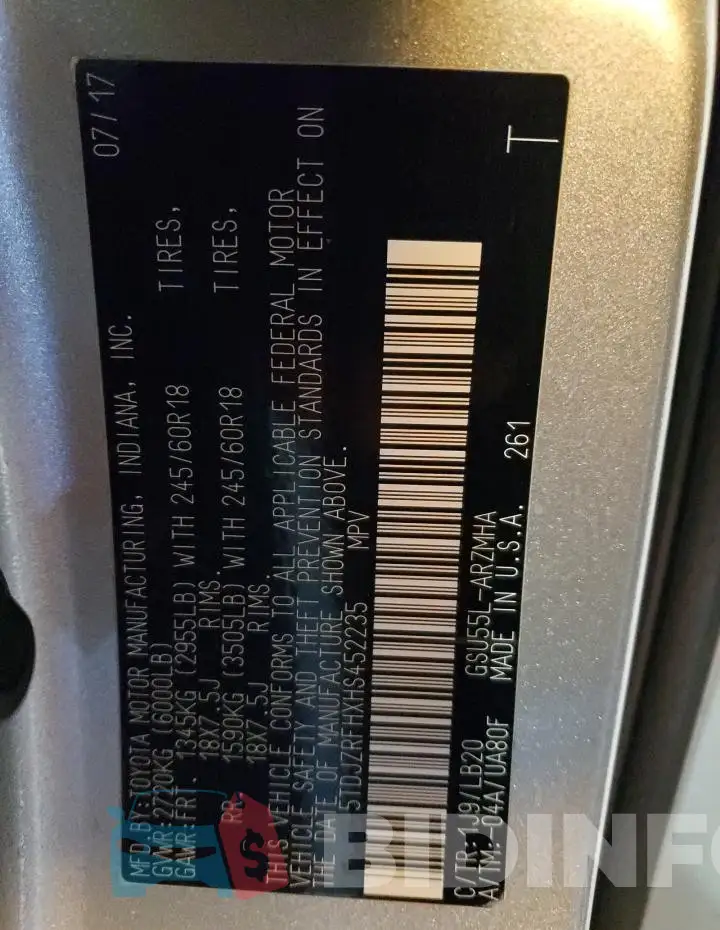 5TDJZRFHXHS452235 Photo# 12