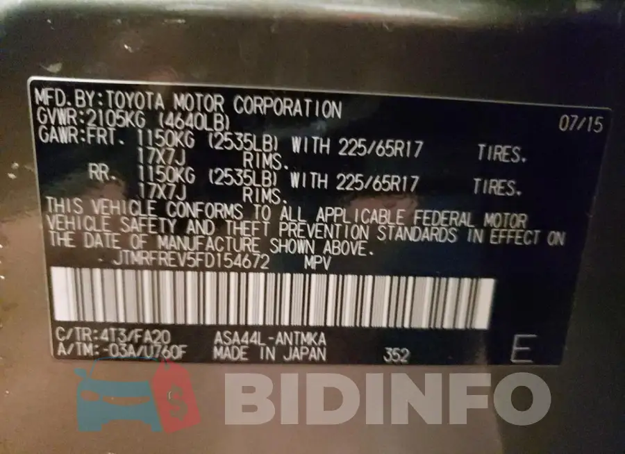 JTMRFREV5FD154672 Photo# 13