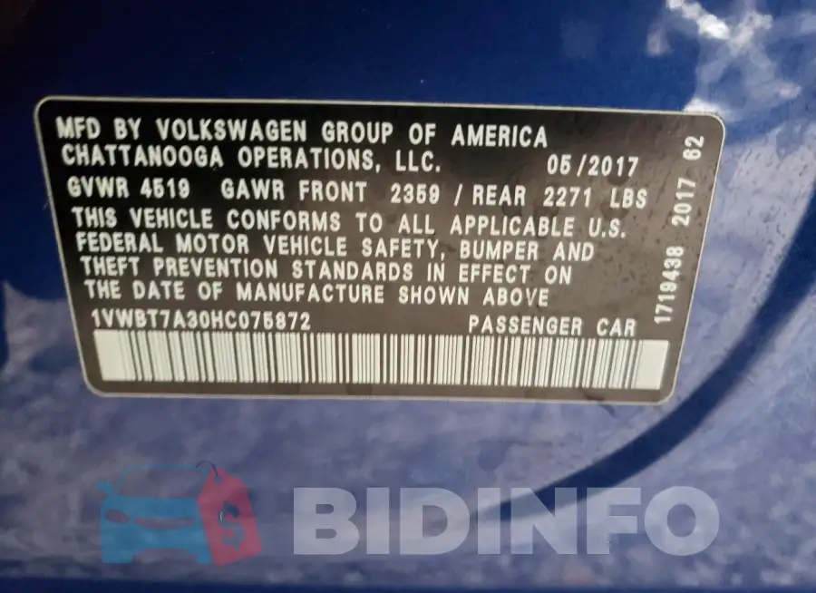 1VWBT7A30HC075872 Photo# 13