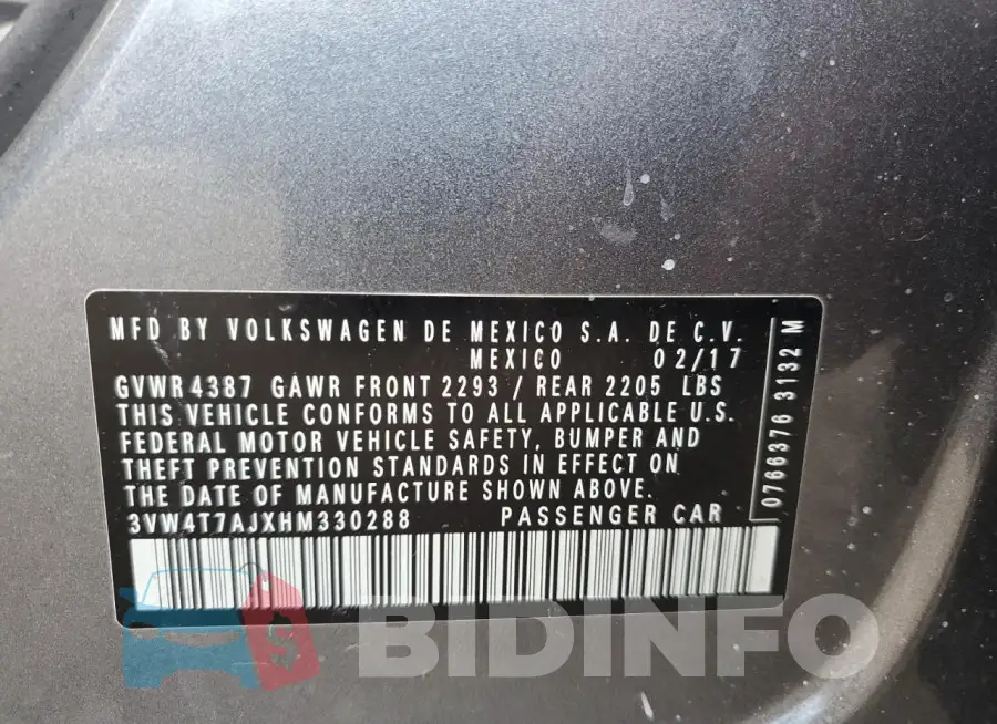 3VW4T7AJXHM330288 Photo# 12