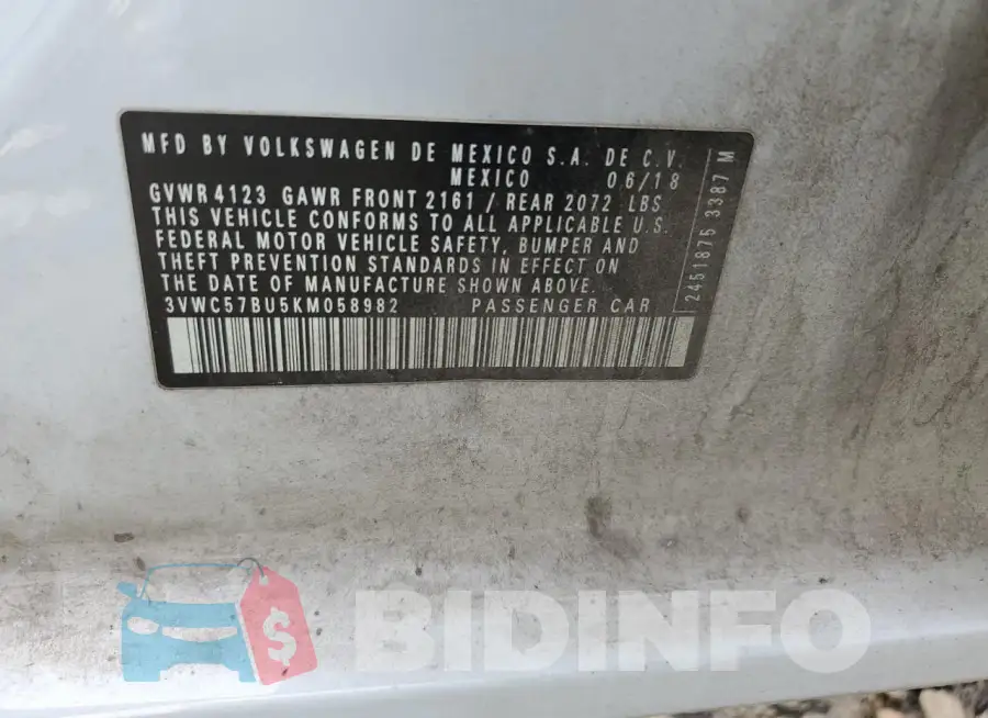 3VWC57BU5KM058982 Photo# 12
