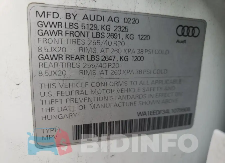 WA1EEDF34L1079908 Photo# 12