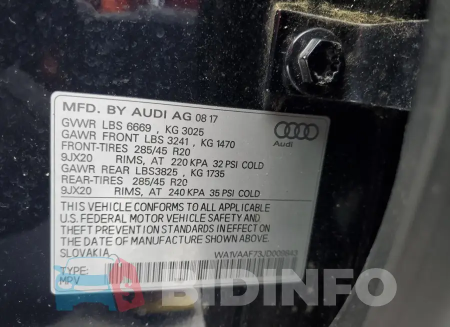 WA1VAAF73JD009843 Photo# 13
