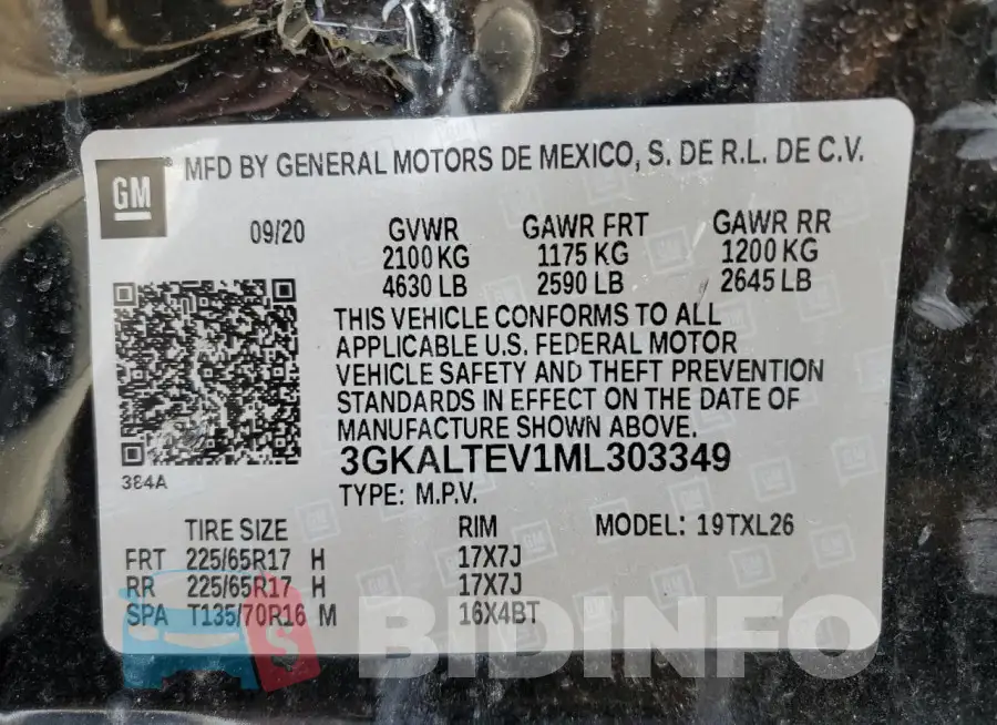 3GKALTEV1ML303349 Photo# 14