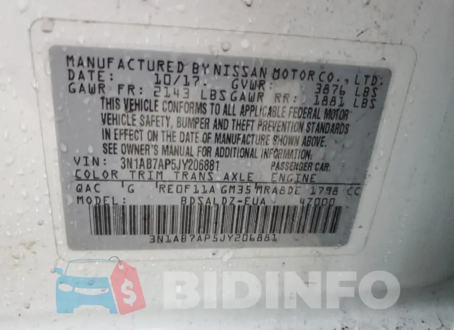 3N1AB7AP5JY206881 Photo# 13