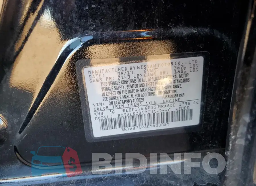 3N1AB7AP8KY400029 Photo# 12