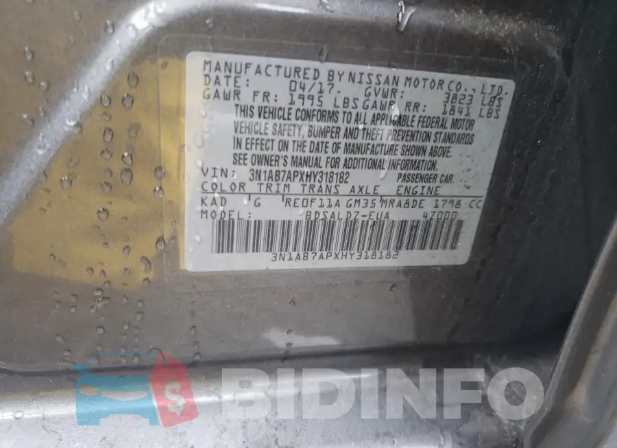 3N1AB7APXHY318182 Photo# 12