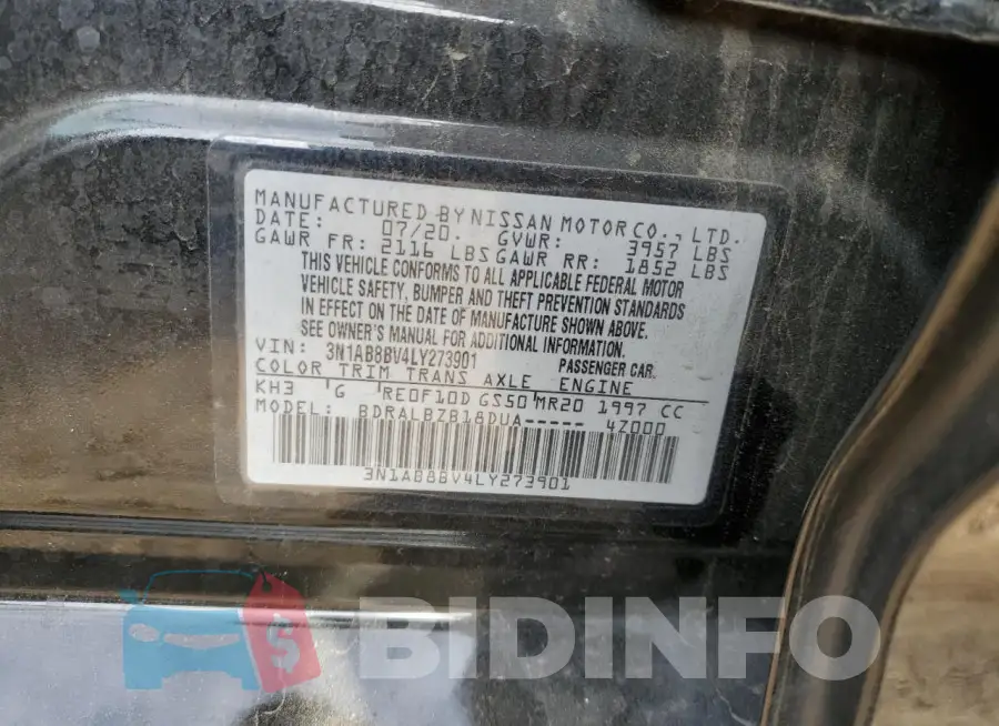 3N1AB8BV4LY273901 Photo# 12