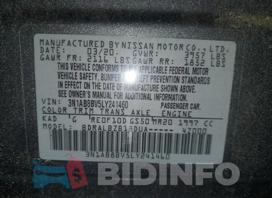 3N1AB8BV5LY241460 Photo# 12