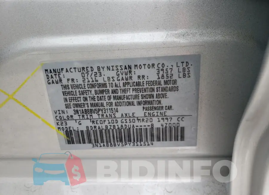 3N1AB8BV5PY311514 Photo# 12