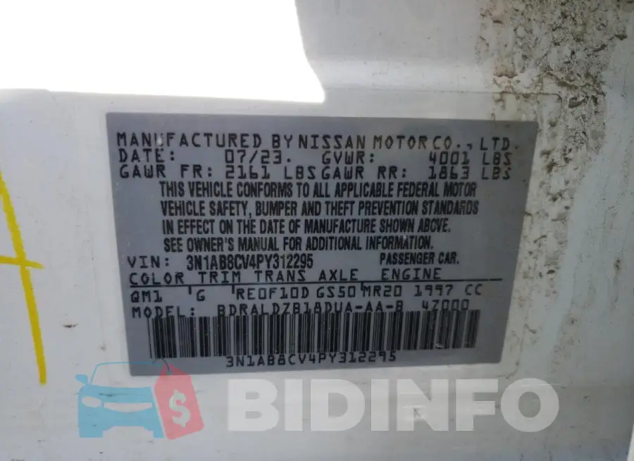 3N1AB8CV4PY312295 Photo# 13