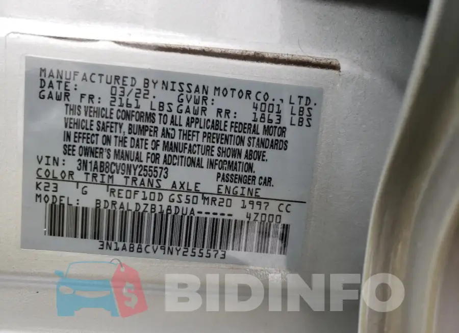 3N1AB8CV9NY255573 Photo# 12