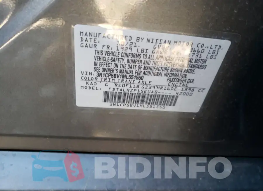 3N1CP5BV1ML551550 Photo# 13