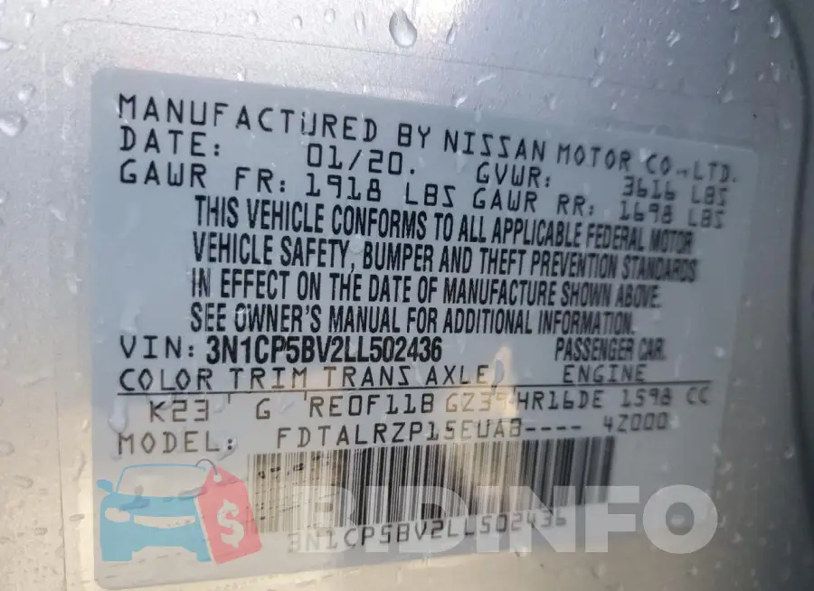 3N1CP5BV2LL502436 Photo# 13