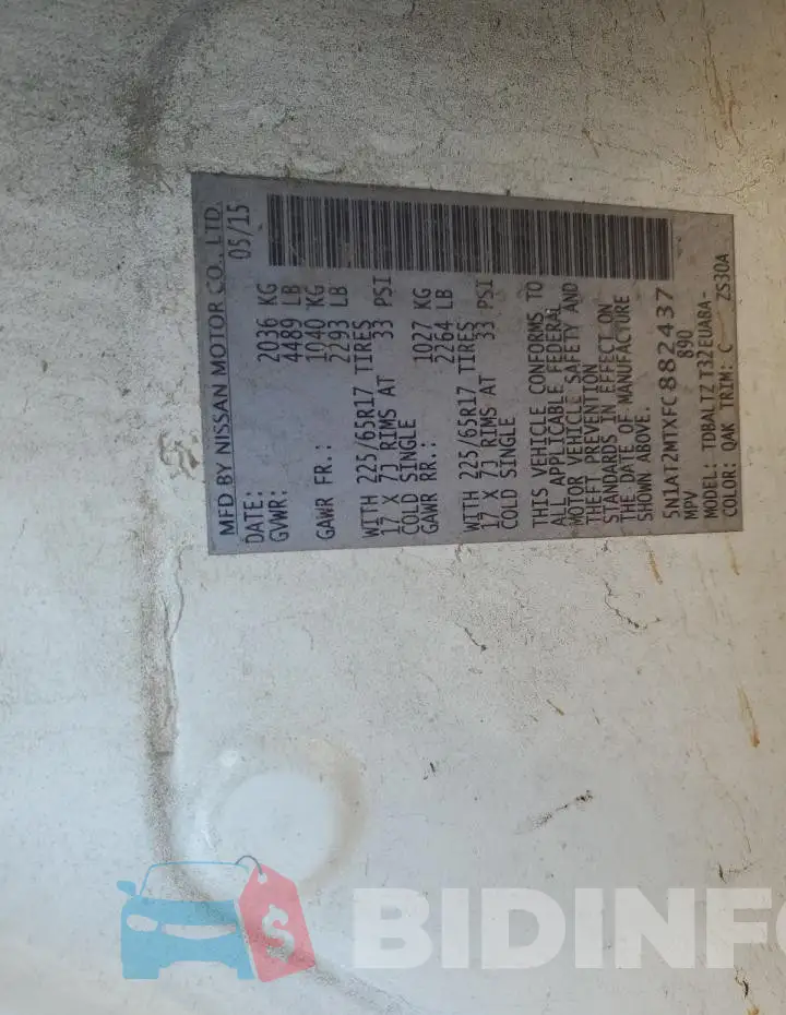 5N1AT2MTXFC882437 Photo# 13