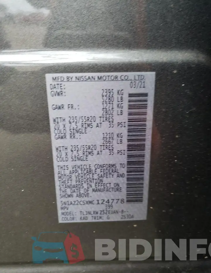 5N1AZ2CSXMC124778 Photo# 13