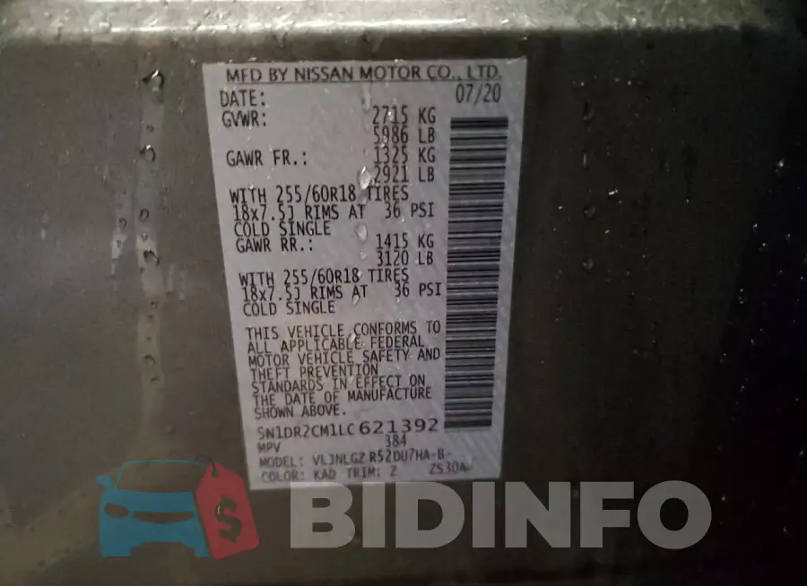 5N1DR2CM1LC621392 Photo# 13