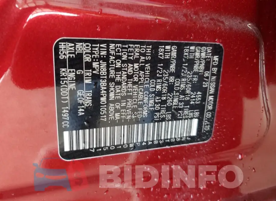JN8BT3BA4PW010517 Photo# 14